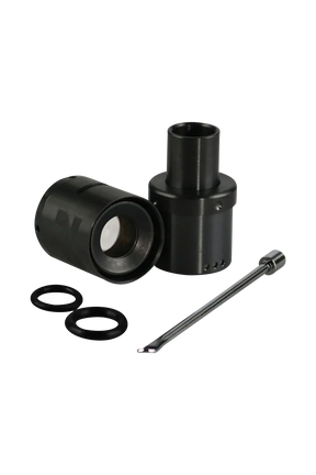 Pulsar APX VOLT Blackout Atomizer Tank in black metal and quartz, front view on white background