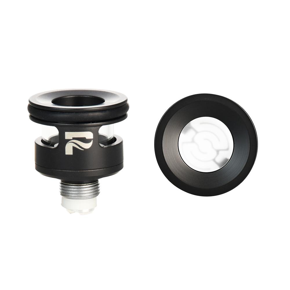 Pulsar APX VOLT V3 Atomizer in Black, Quartz Material, for Concentrates, Front and Top View