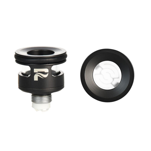 Pulsar APX VOLT V3 Atomizer in Black, Quartz Material, for Concentrates, Front and Top View