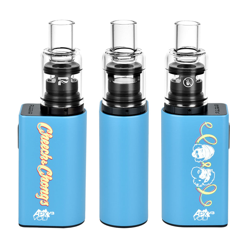 Pulsar APX Volt V3 VV Concentrate Vaporizer in blue with quartz coil, 1100mAh, front view