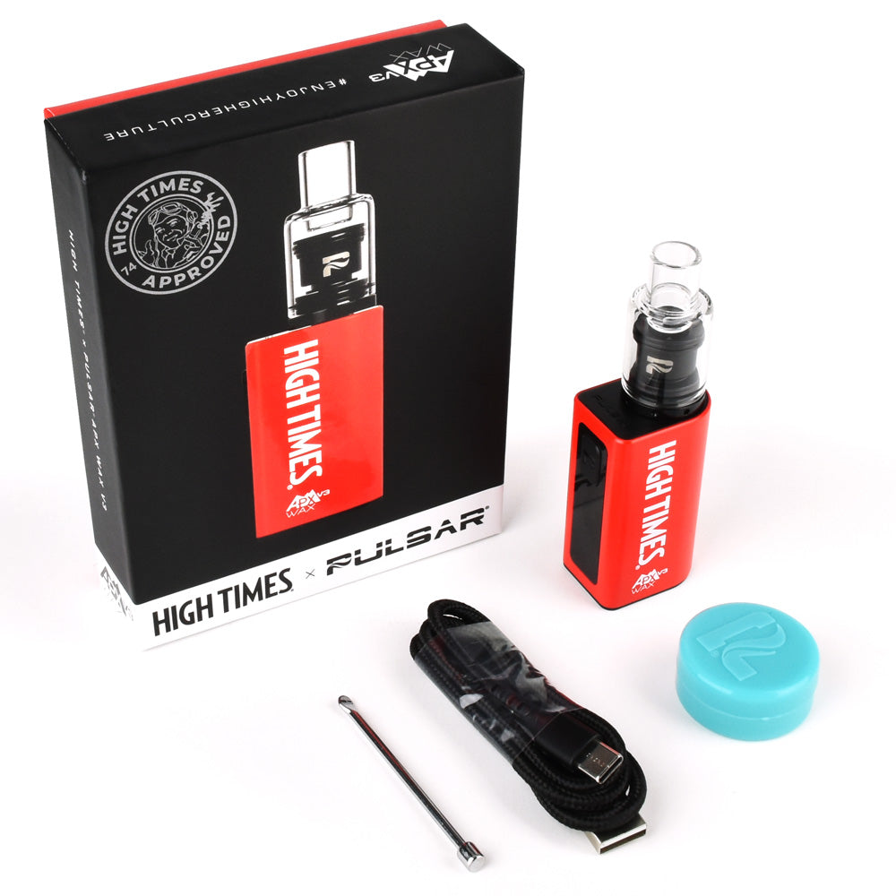 Pulsar APX Wax V3 Concentrate Vape in Black with accessories and packaging