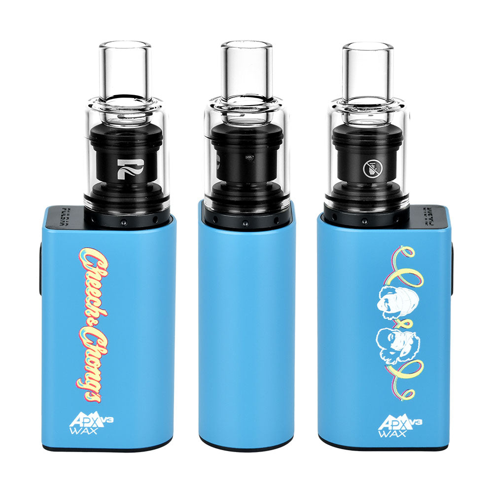 Pulsar APX Wax V3 Vaporizers in Black, front and side views, for concentrates with quartz chamber