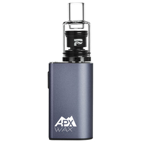 Pulsar APX Wax V3 Concentrate Vaporizer in Cold Silver - Front View with Clear Mouthpiece