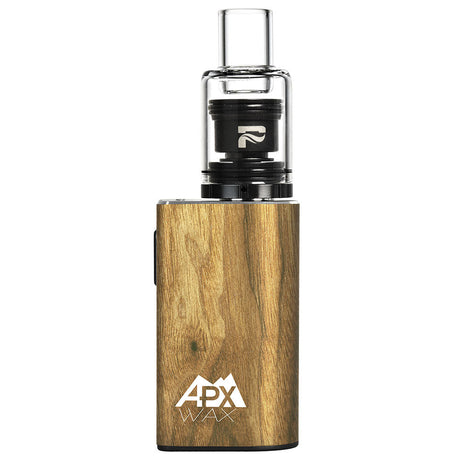 Pulsar APX Wax V3 Vaporizer in Wood Grain - Front View with Portable Design