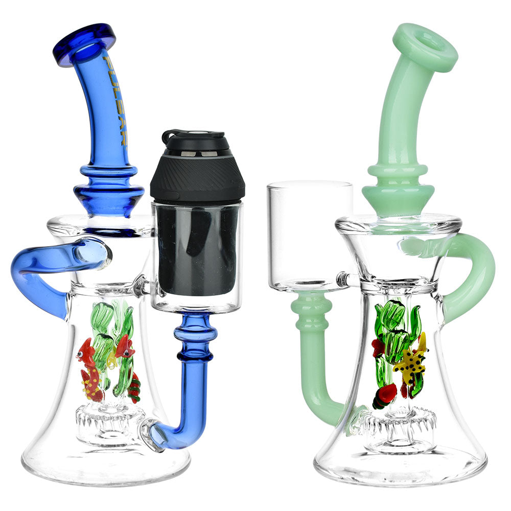 Pulsar Aquatic Soiree Recycler Water Pipes with Disc Percolator for Concentrates, Front View