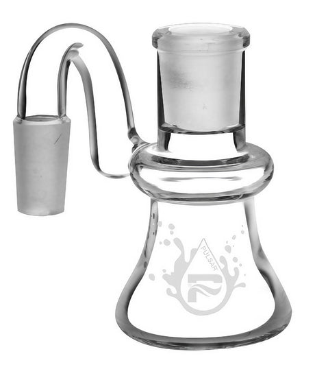 Pulsar Ash Catcher 14mm M made of Borosilicate Glass, clear with Pulsar logo, front view