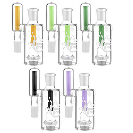 Pulsar Ash Catcher collection with 90-degree joint and disc percolator in various colors