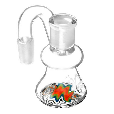 Pulsar Ash Catcher with Worked Glass Design & Frosted Joints, 14mm Male - Angled View
