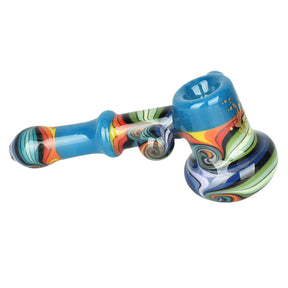 Pulsar Atomic Wavelength Bubbler Pipe in Borosilicate Glass with Colorful Design - Side View