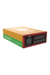 Pulsar Axial Mini eNail Kit in Rasta colors, angled view showcasing digital display and steel body.