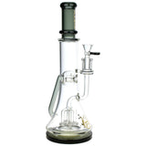 Pulsar Back Flow Recycler Water Pipe, 12.75" tall, 14mm F joint, Beaker design, Black accents, Front view