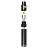 Pulsar Barb Fire Wax Vaporizer in Black with Quartz Coil, Front View on White Background