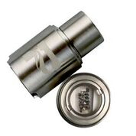 Pulsar Barb Fire Wax Mod Atomizer with Double Ribbon Coil, top view on white background