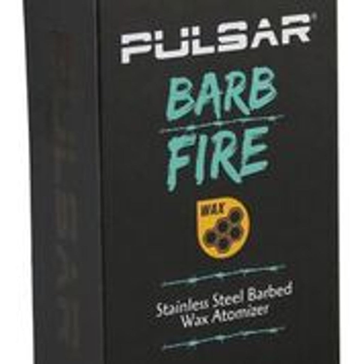 Pulsar Barb Fire Wax Mod Atomizer packaging, highlighting the double ribbon coil feature.