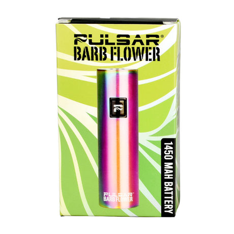Pulsar Barb Flower Battery in vibrant rainbow finish with packaging, 1450mAh power