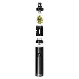 Pulsar Barb Flower Electric Pipe in Black, front view, for dry herbs with steel body and 1.25" diameter
