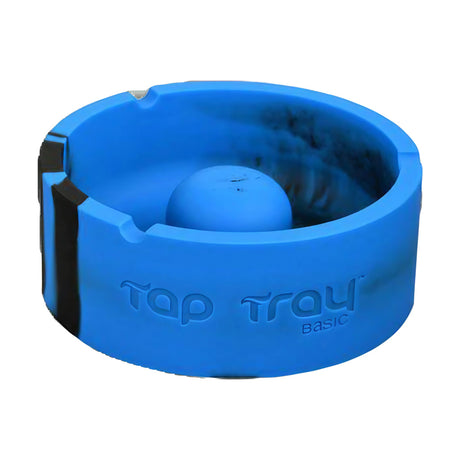 Pulsar Basic Tap Tray Ashtray in Blue Silicone, 4" Size, Durable with Compartments, Top View