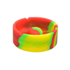Pulsar Basic Tap Tray Ashtray in Rasta colors, durable silicone, 4" size, top view on white background