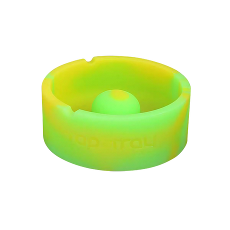 Pulsar Basic Tap Tray Ashtray in Silicone, Glowing Green, 4" Size - Top View
