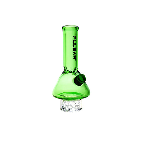 Pulsar Beaker Helix Carb Cap in black for concentrates, 30mm borosilicate glass, front view on white