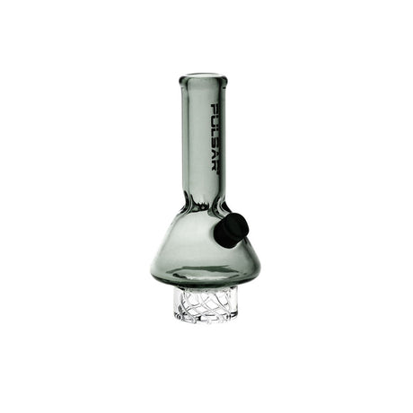 Pulsar Beaker Helix Carb Cap in black, 30mm borosilicate glass, for concentrates, front view on white background