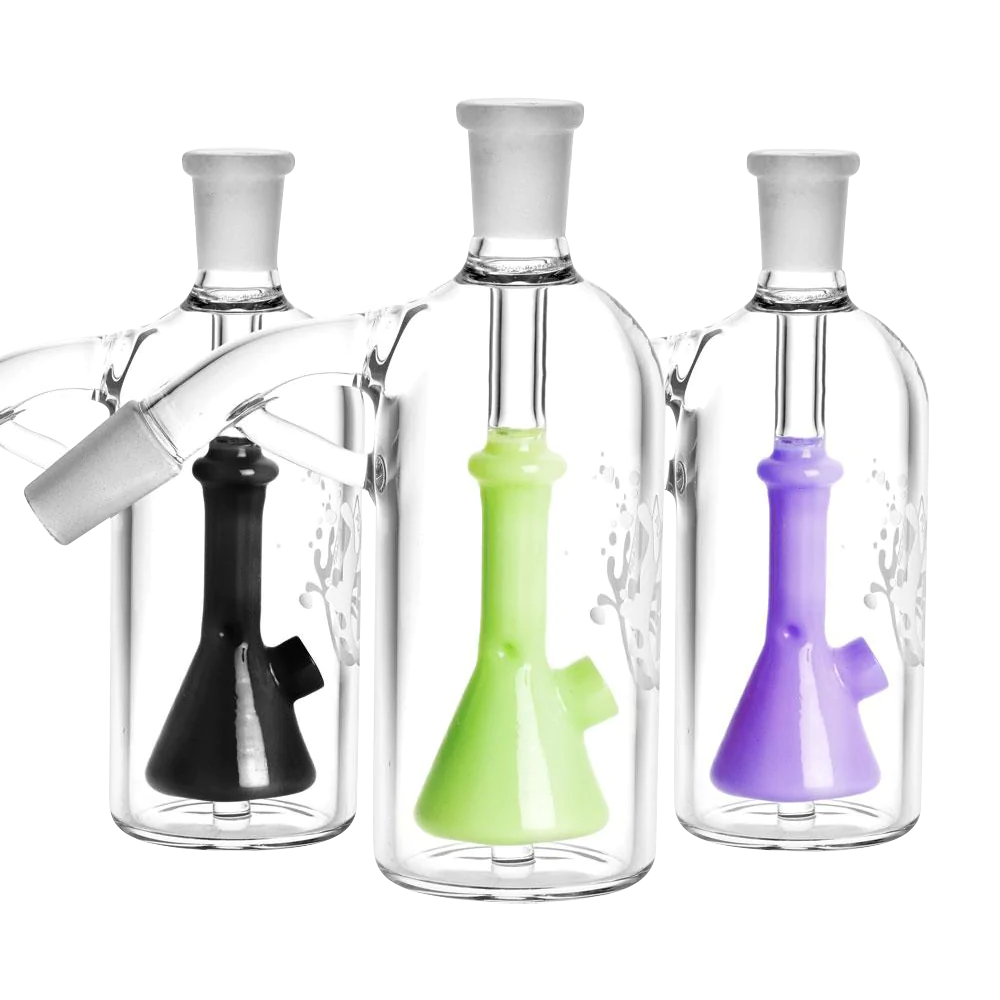 Pulsar Beaker Perc Ash Catchers in black, green, purple - 45 Degree Joint Angle