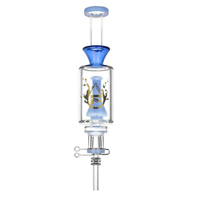 Pulsar Beaker Perc Vapor Vessel 2.0 with Quartz Tip, 8.5" size, 14mm female joint, in Blue