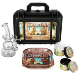 Pulsar Bent Neck Water Pipe V2 Smokers' Hard Case Travel Set | Capybara Cabana | 6" | 14mm F