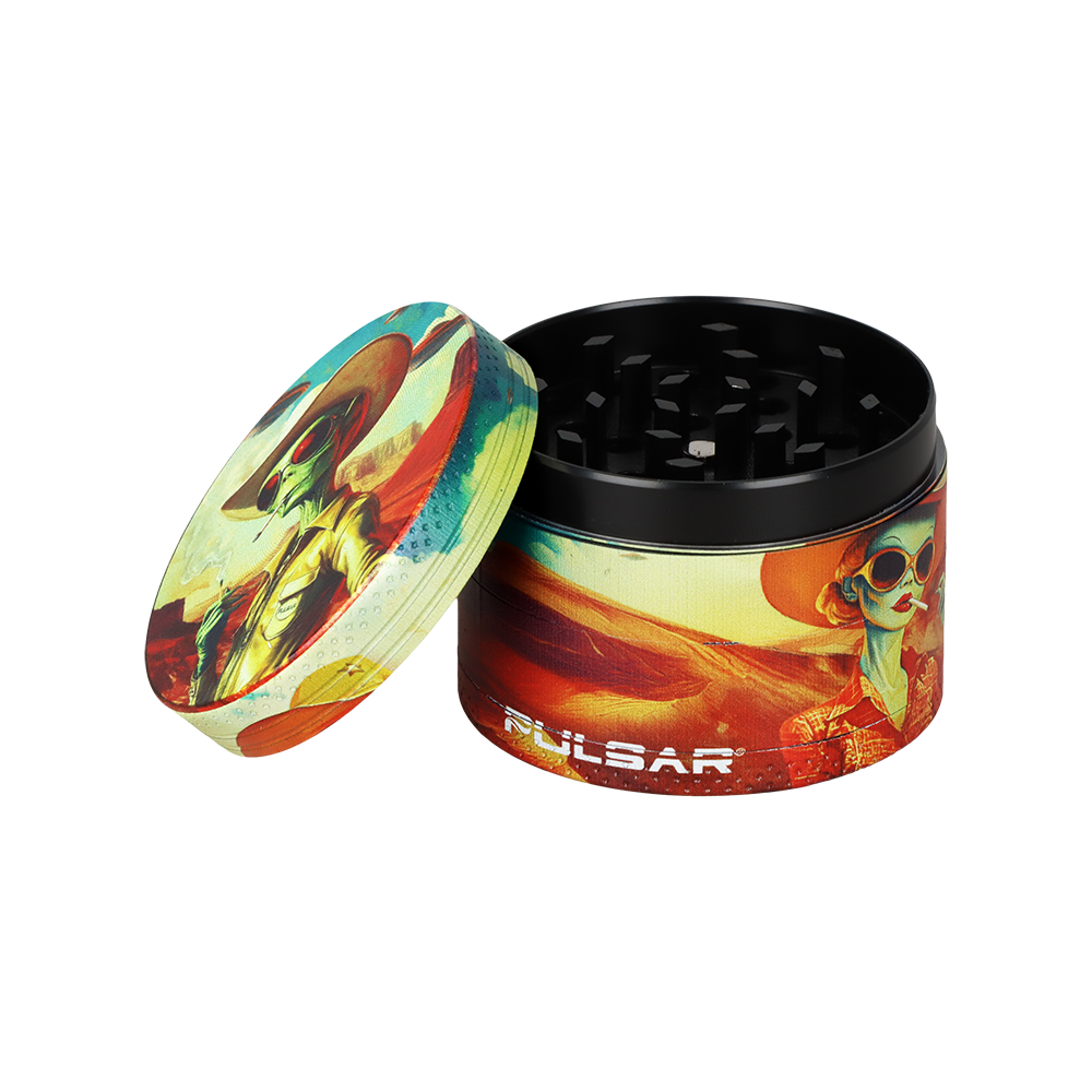 Pulsar Bent Neck Water Pipe V2 Smokers' Hard Case Travel Set | Cowboy Alien | 6" | 14mm F