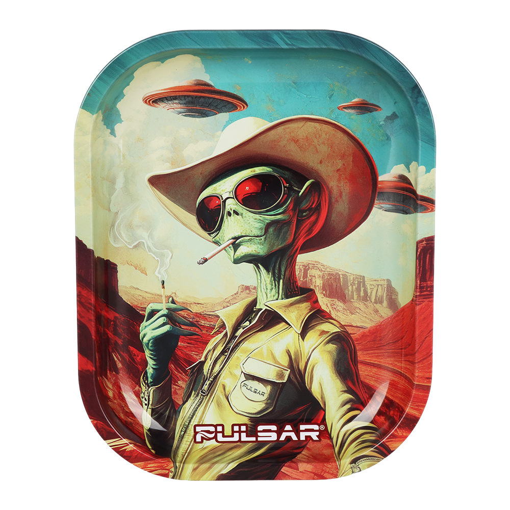 Pulsar Bent Neck Water Pipe V2 Smokers' Hard Case Travel Set | Cowboy Alien | 6" | 14mm F