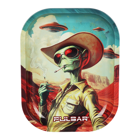 Pulsar Bent Neck Water Pipe V2 Smokers' Hard Case Travel Set | Cowboy Alien | 6" | 14mm F