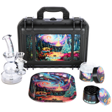Pulsar Bent Neck Water Pipe V2 Smokers' Hard Case Travel Set | Starry Camp | 6" | 14mm F
