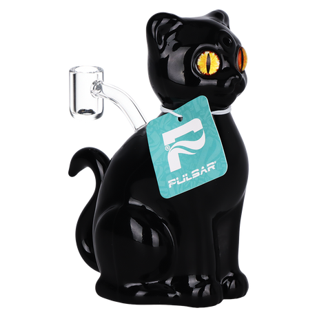 Black cat dab rig from Pulsar made of borosilicate glass with a fixed diffuser downstem, sold as a 2 pack