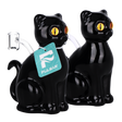 Pulsar Black Cat 6.25 inch glass dab rig 2 pack, black borosilicate glass novelty rig with a 14mm banger