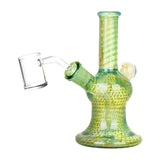 Pulsar Blooming Bubble Matrix Mini Dab Rig with Borosilicate Glass, 5.75" tall, 14mm Female Joint, Side View