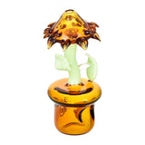 Pulsar Blooming Flower Hand Pipe, Unique 5" Borosilicate Glass, Front View Isolated on White