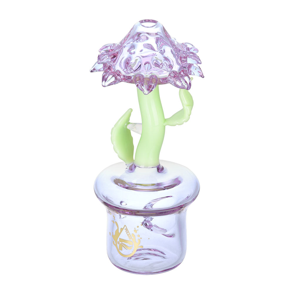 Pulsar Blooming Flower Hand Pipe, 5" Glass with Intricate Floral Detail, Front View