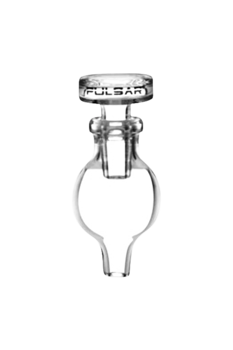 Pulsar Bubble Carb Cap in clear borosilicate glass with airflow control, front view on white background
