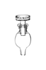 Pulsar Bubble Carb Cap in clear borosilicate glass with airflow control, front view on white background