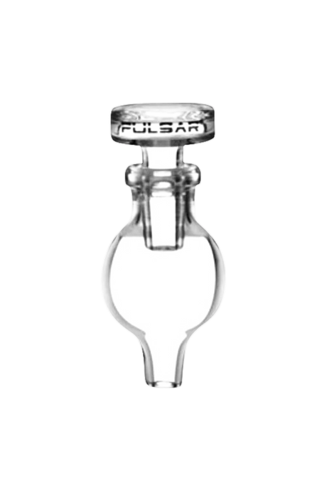 Pulsar Bubble Carb Cap in clear borosilicate glass with airflow control, front view on white background