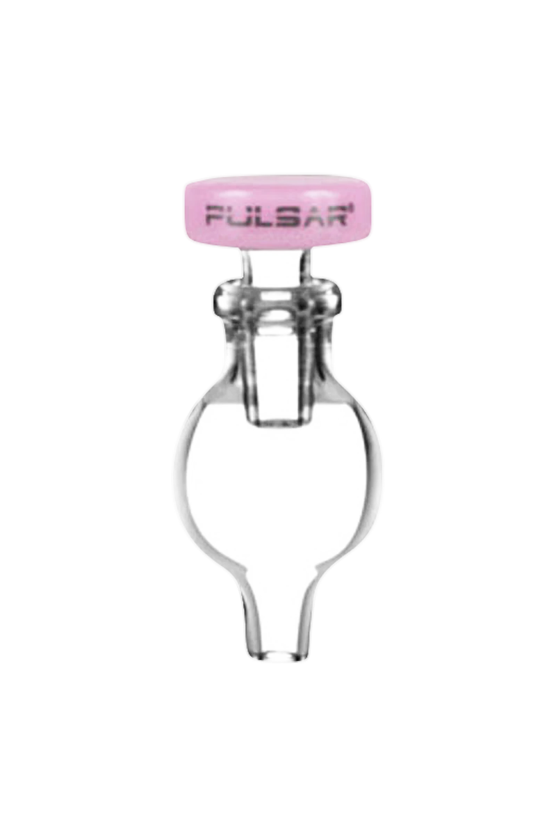 Pulsar Bubble Carb Cap with airflow control in borosilicate glass, front view on white background