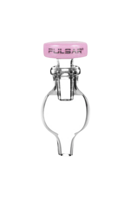 Pulsar Bubble Carb Cap with airflow control in borosilicate glass, front view on white background