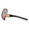 Pulsar Bubble Matrix Hammer Hand Pipe in Red with Borosilicate Glass - Side View