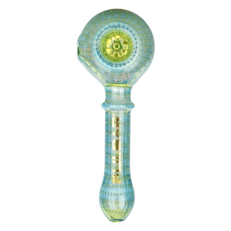 Pulsar Bubble Matrix Honeypot Spoon Pipe in Green with Borosilicate Glass - Front View