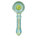 Pulsar Bubble Matrix Honeypot Spoon Pipe in Green with Borosilicate Glass - Front View