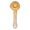 Pulsar Bubble Matrix Honeypot Spoon Pipe in Yellow with Intricate Glasswork, Front View