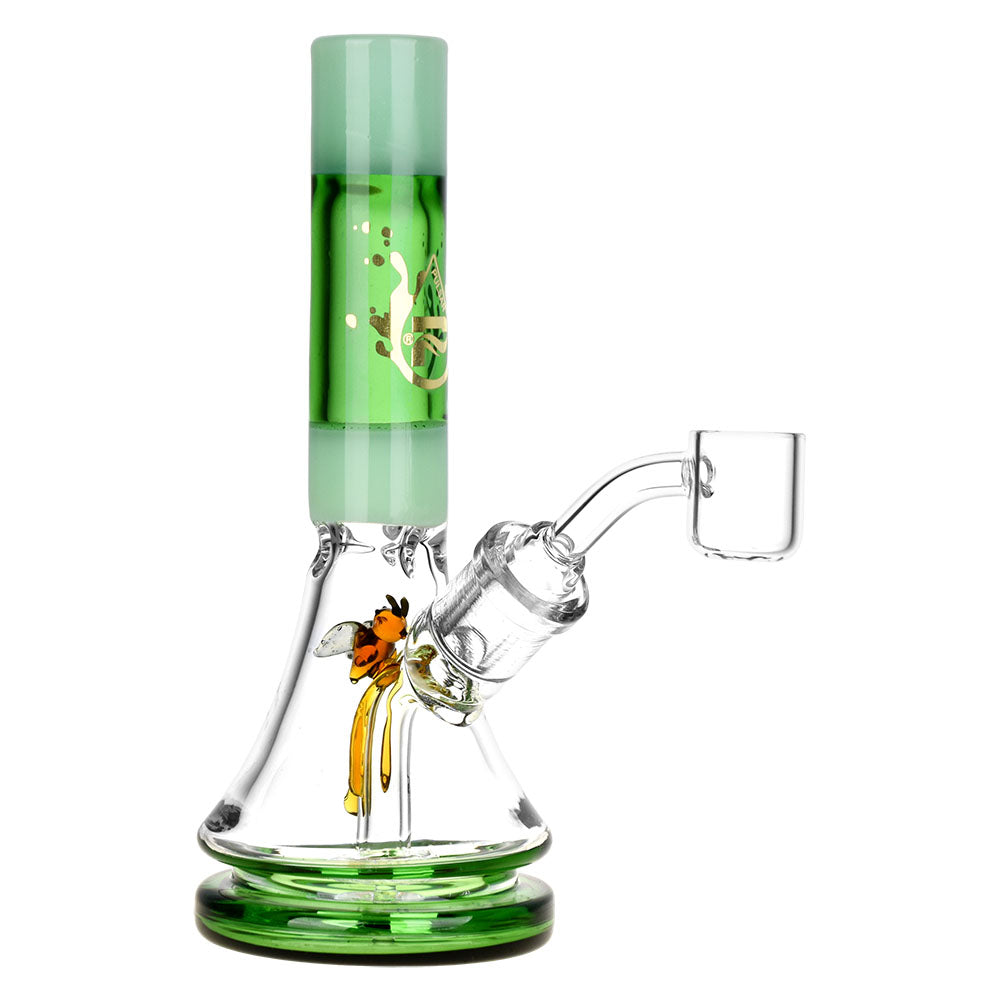 Pulsar Buzzed Bee Mini Rig with Beaker Base and Honeybee Design, 6.75" Tall, 14mm Female Joint
