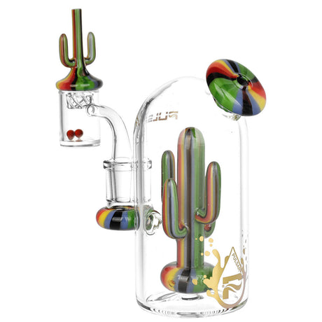Pulsar Cactus Fantasy Dab Rig Set with Colorful Accents and Cactus Carb Cap