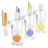 Pulsar Candy Lolli "No Ash" Ash Catchers with colorful swirl designs, 90 Degree joint angle