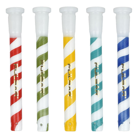 Pulsar Candy Stripe Downstem Set, 14mm & 19mm sizes, 5 pieces, Borosilicate Glass, front view